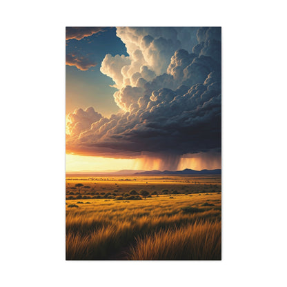 Storm Horizon Over Savannah Plains Wall Art & Canvas Prints