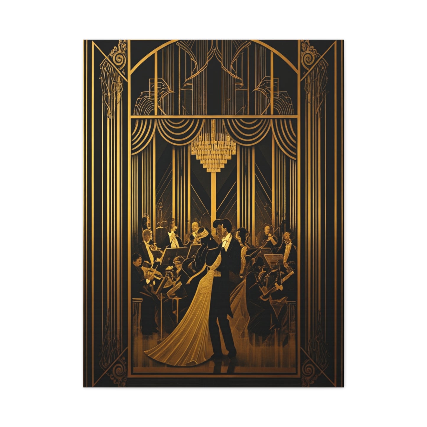 Midnight Ballroom Elegance Art Deco Wall Art & Canvas Prints