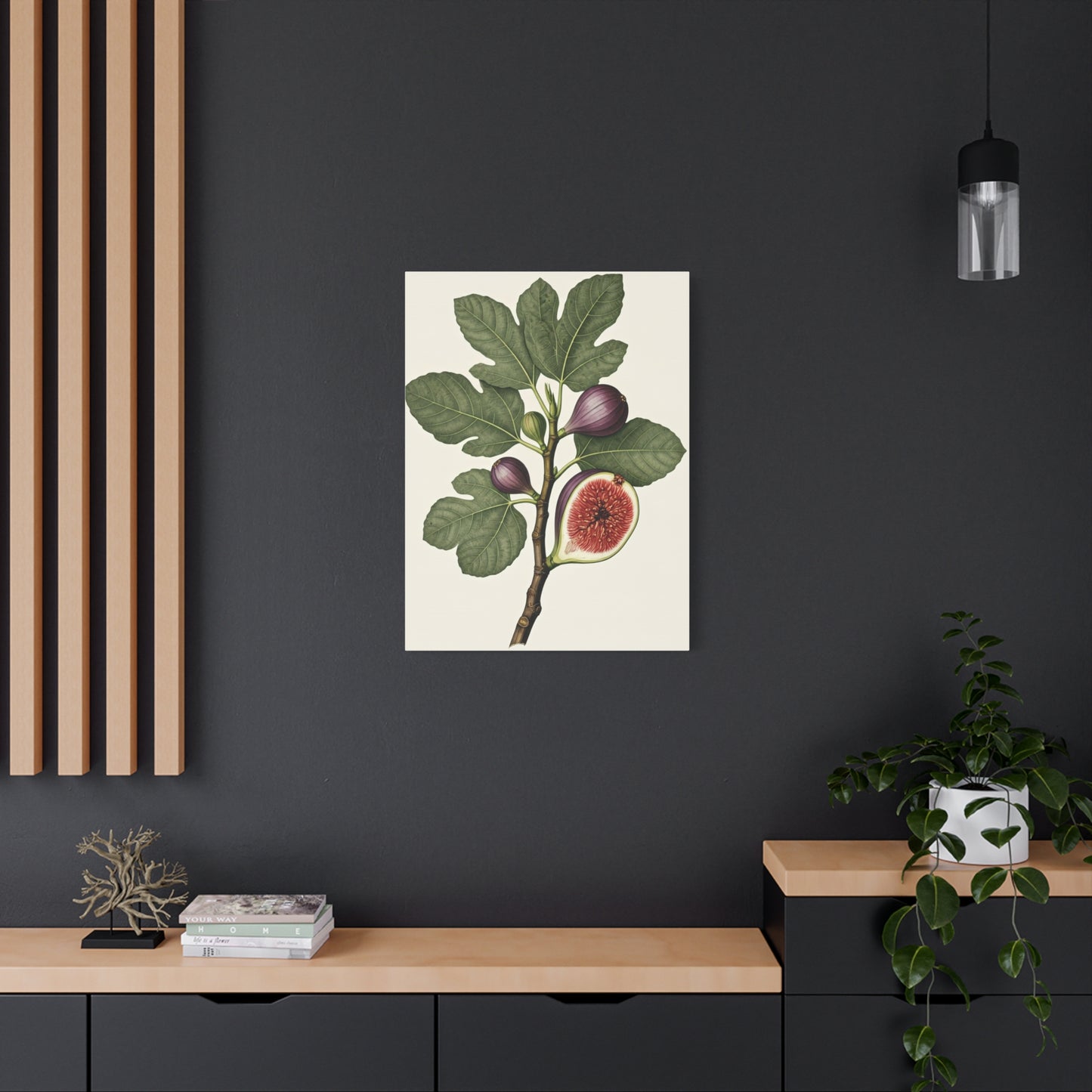 Fig Branch Illustration Wall Art & Canvas Prints
