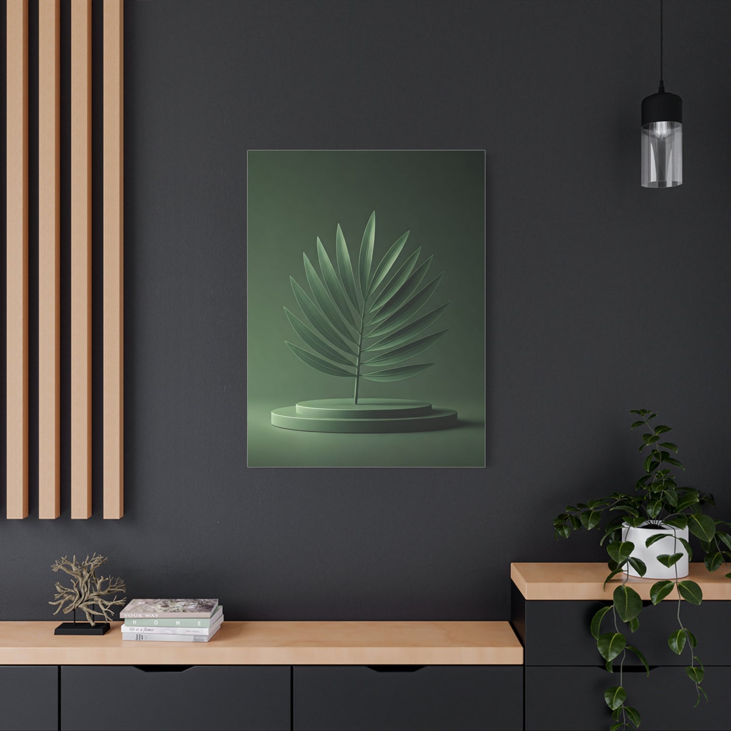 Sculpted Palm Leaf Minimalist Wall Art & Canvas Prints