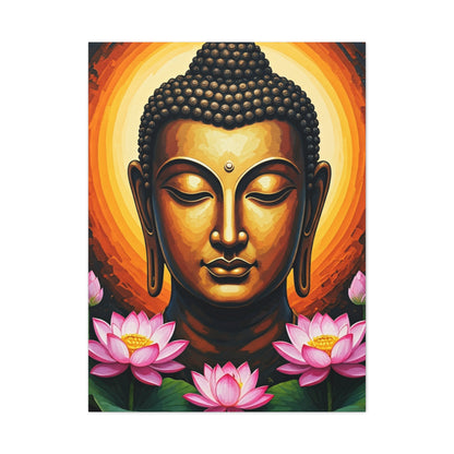 Golden Halo Buddha Close-Up Wall Art & Canvas Prints