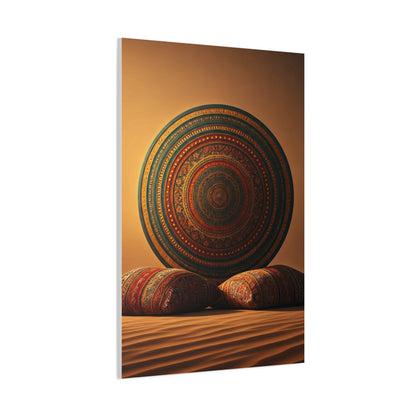 Sacred Mandala Resting in Sand Wall Art & Canvas Prints
