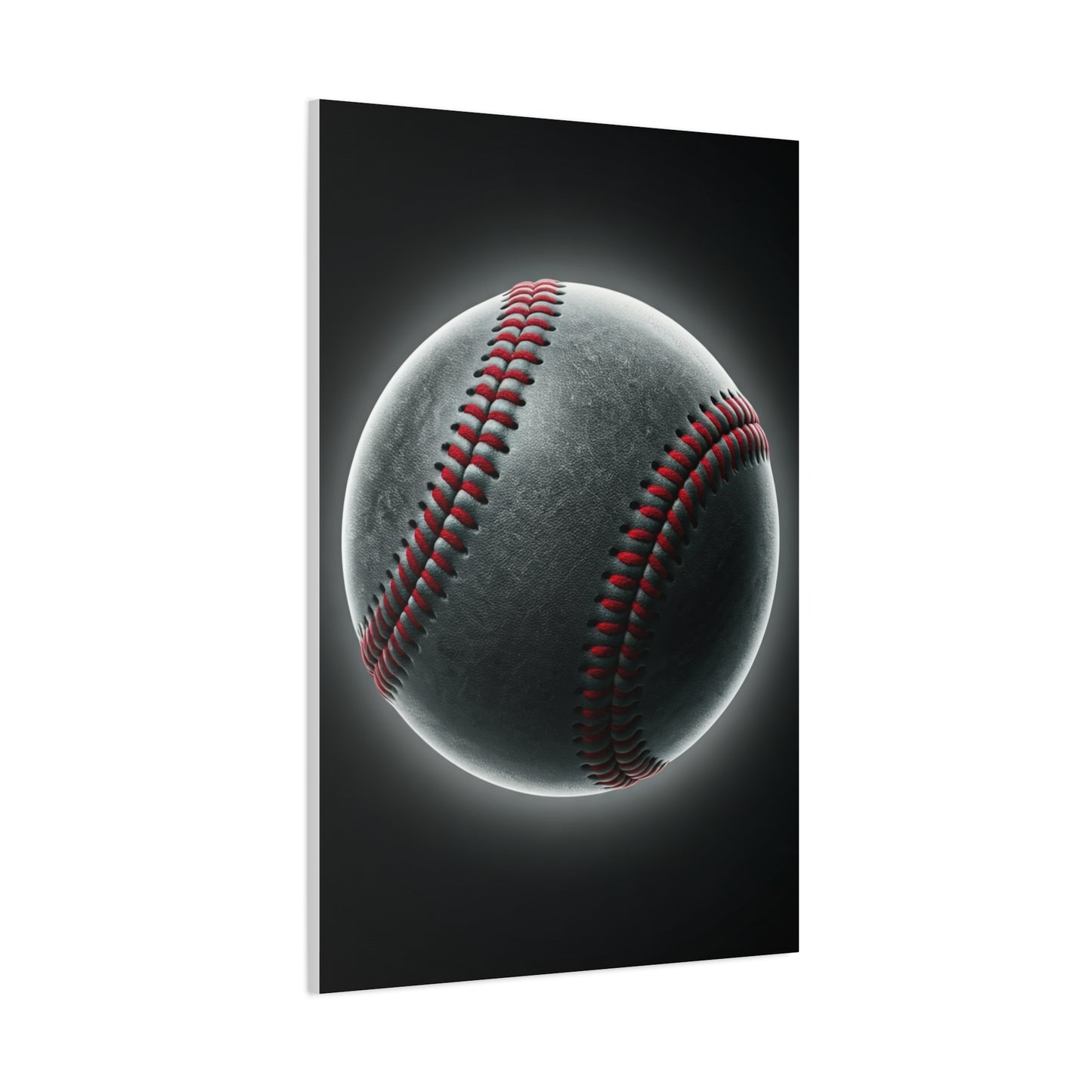 Glowing Baseball Stitch Close-Up Wall Art & Canvas Prints