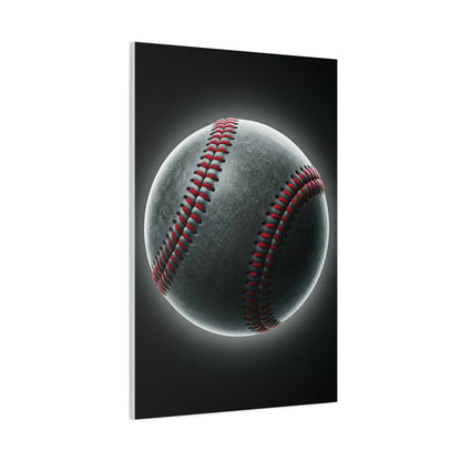 Glowing Baseball Stitch Close-Up Wall Art & Canvas Prints