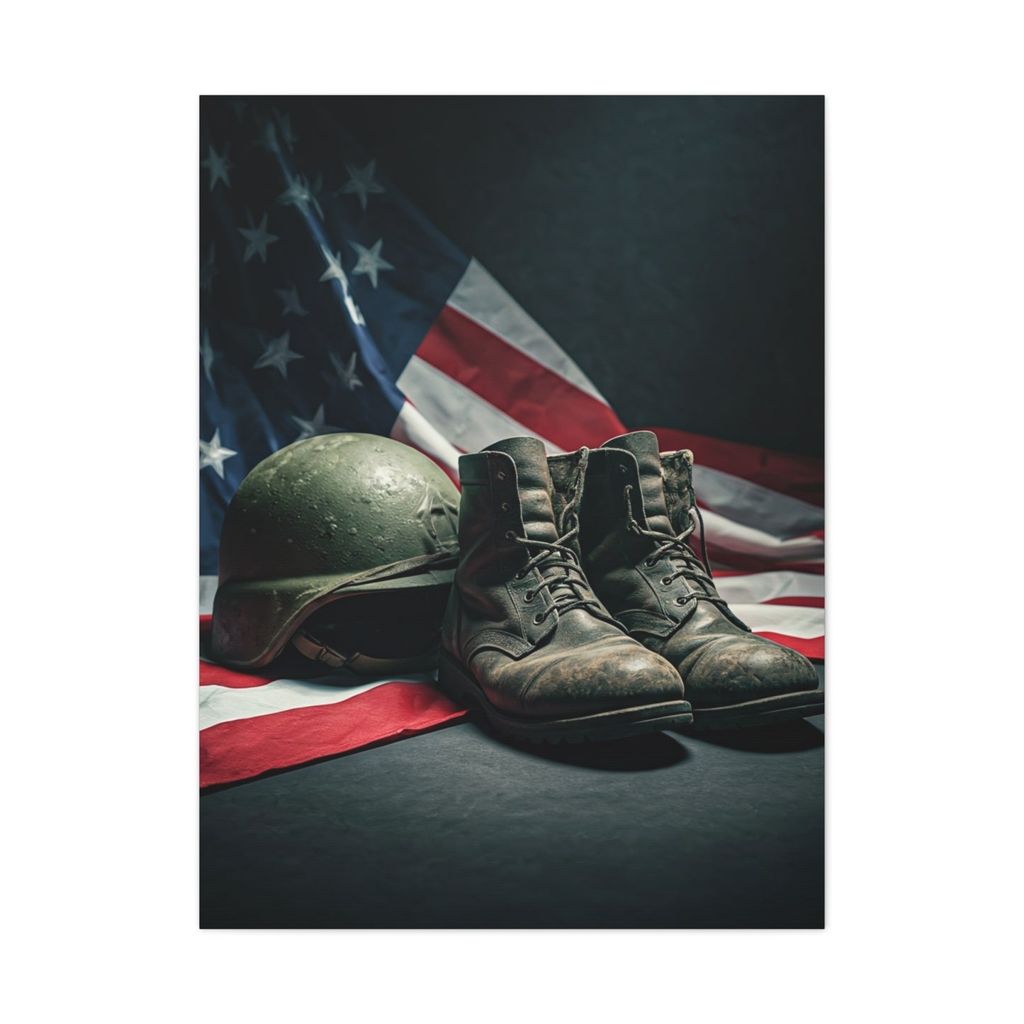 Battlefield Helmet and Boots Tribute Wall Art & Canvas Prints.