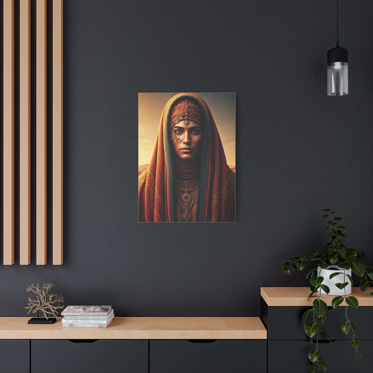 Desert Veil Woman Portrait Wall Art & Canvas Prints