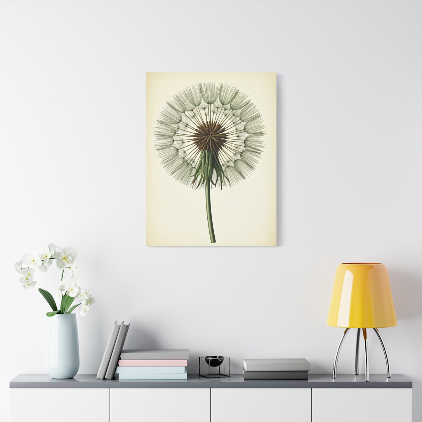 Dandelion Seed Head Illustration Wall Art & Canvas Prints