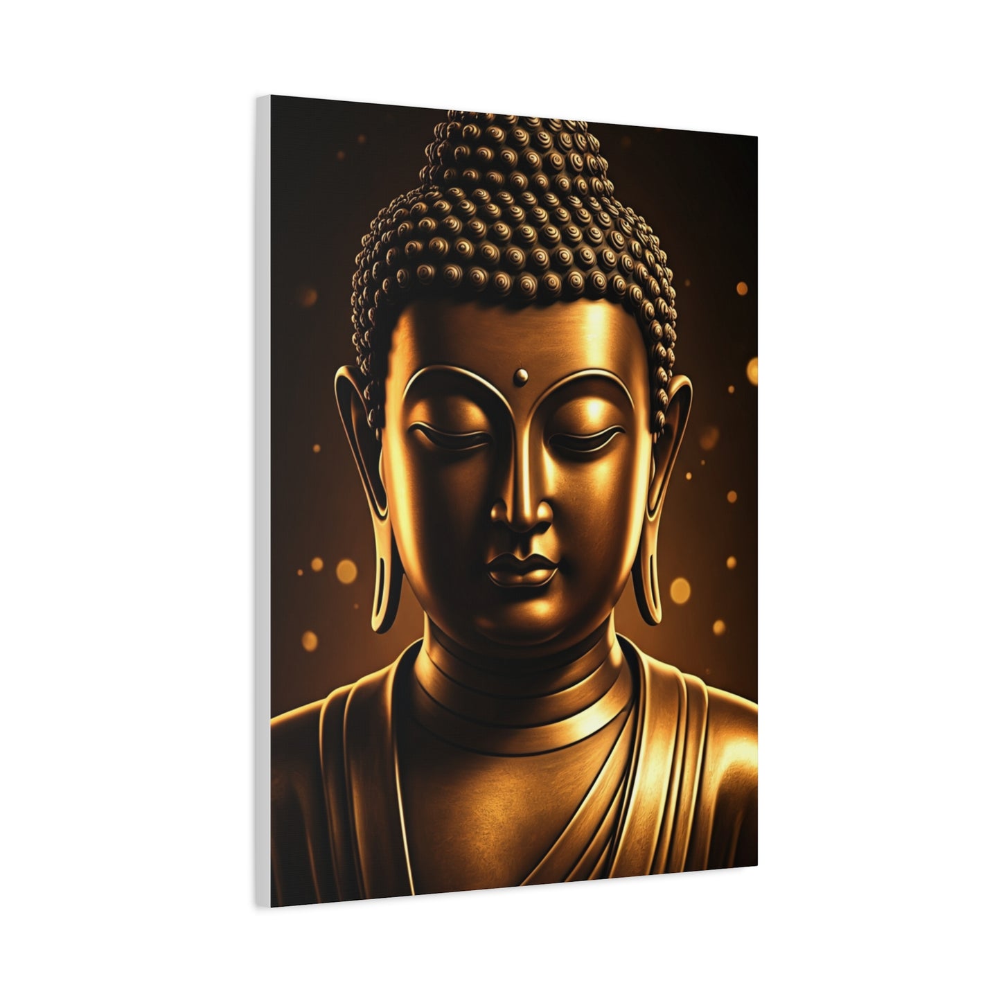 Golden Serenity Buddha Portrait Wall Art & Canvas Prints