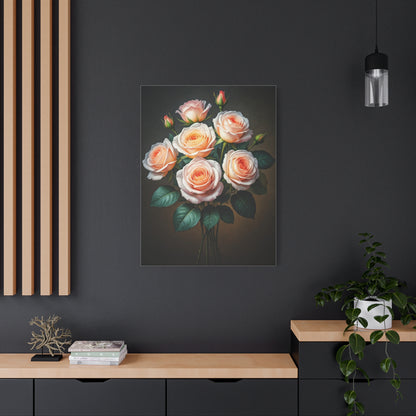 Peach Rose Harmony Floral Wall Art & Canvas Prints