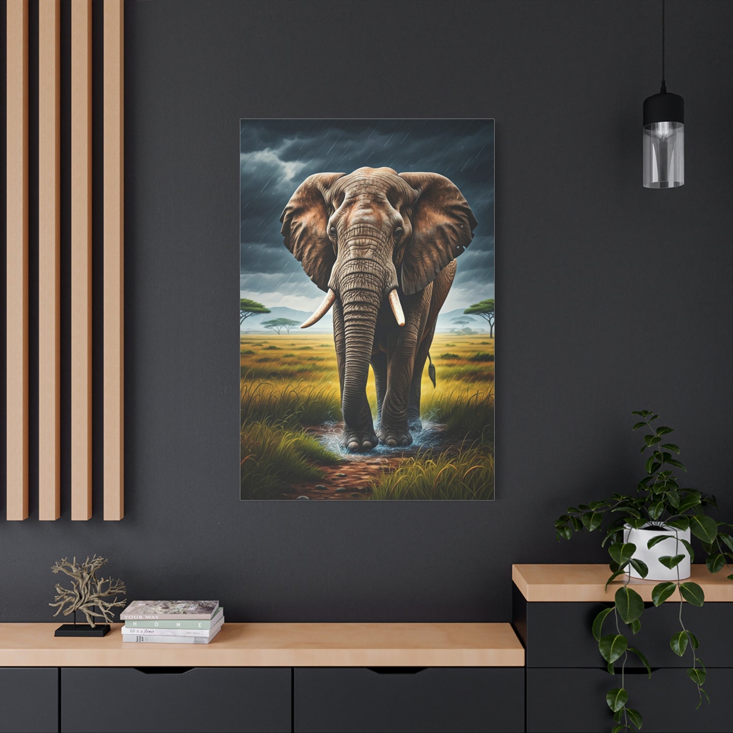 Elephant in the Storm Wall Art & Canvas Prints