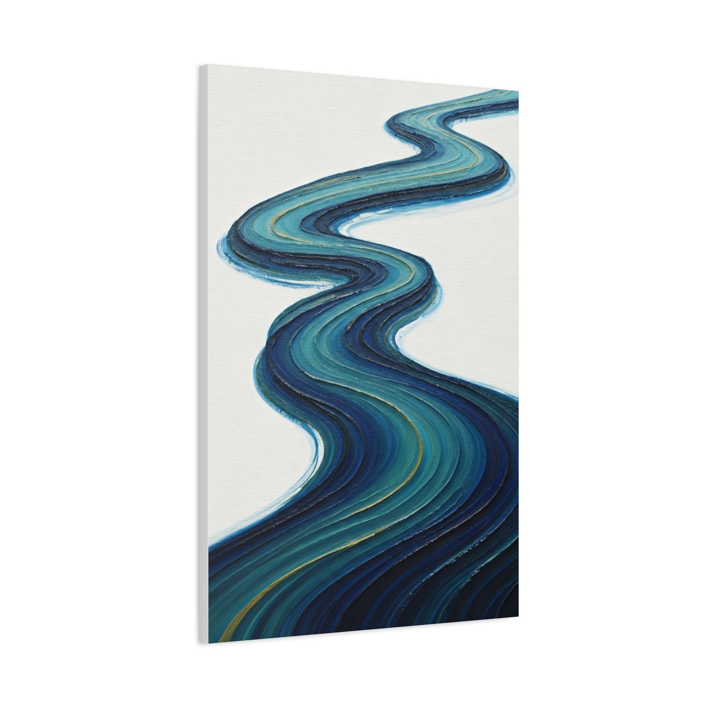 Serene Teal River Abstract Wall Art & Canvas Prints