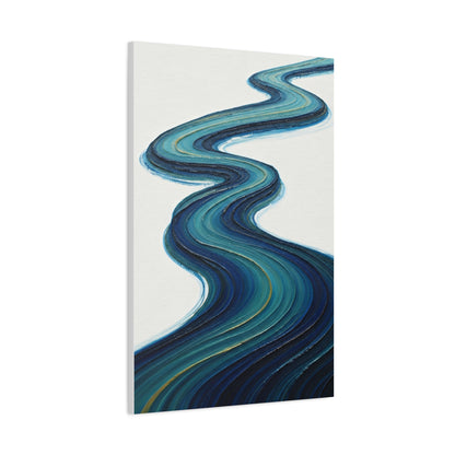 Serene Teal River Abstract Wall Art & Canvas Prints