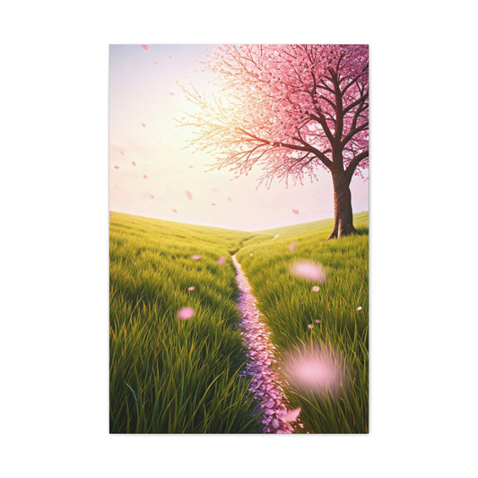 Dreamy Sakura Petal Meadow Path Wall Art & Canvas Prints