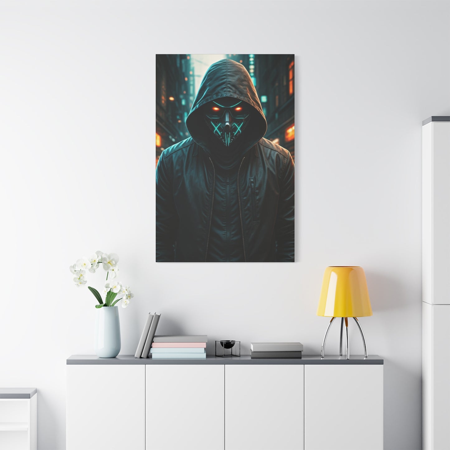 Neon Masked Vigilante Wall Art & Canvas Prints