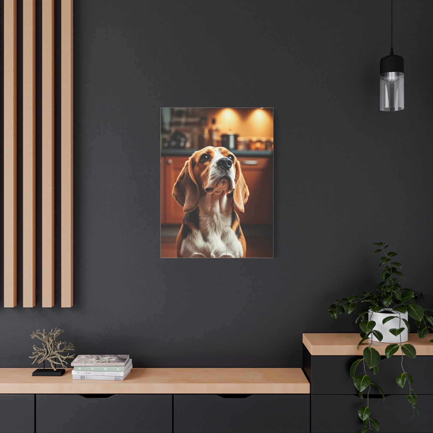 Kitchen Gaze Beagle Wall Art & Canvas Print