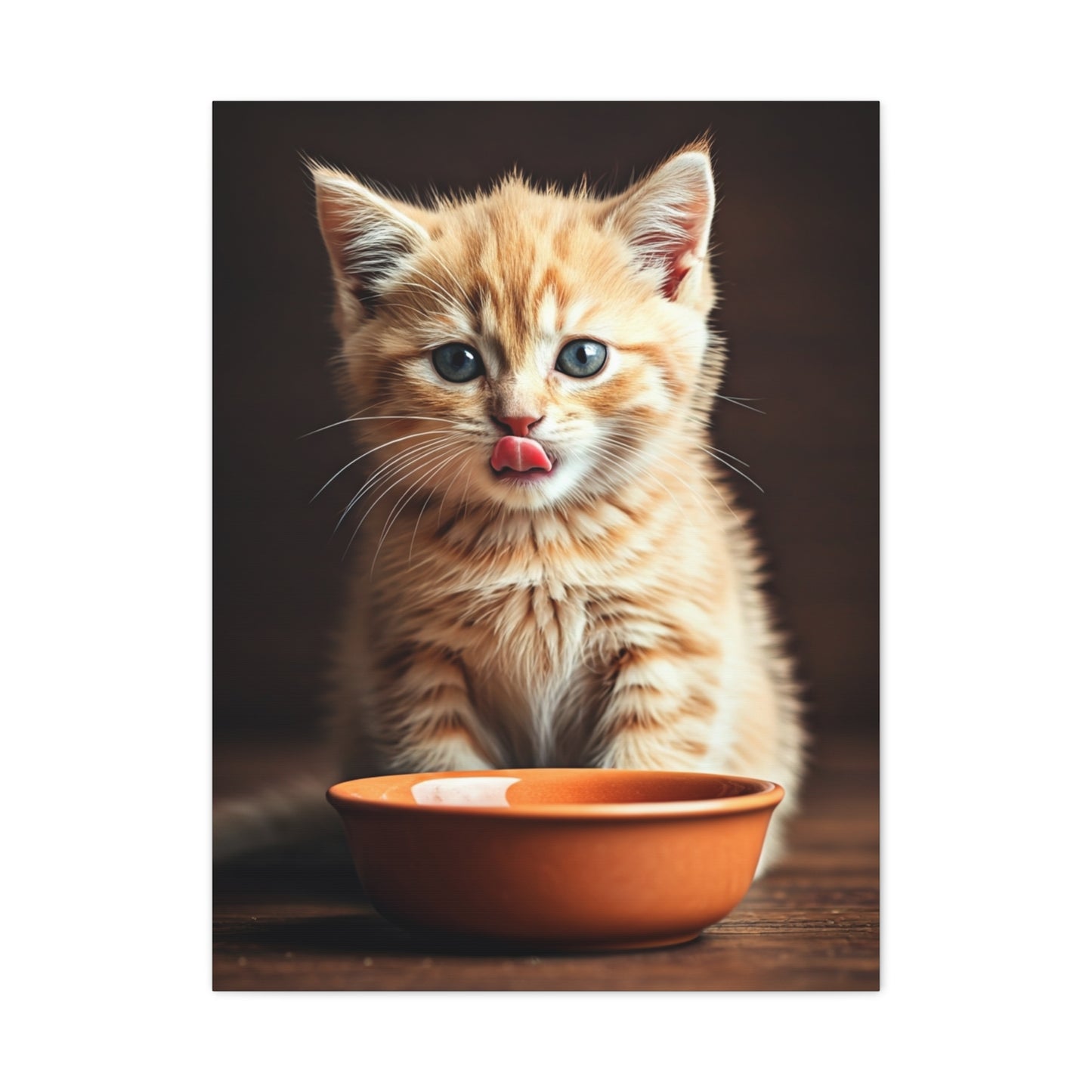 Hungry Kitten Moment Wall Art & Canvas Prints