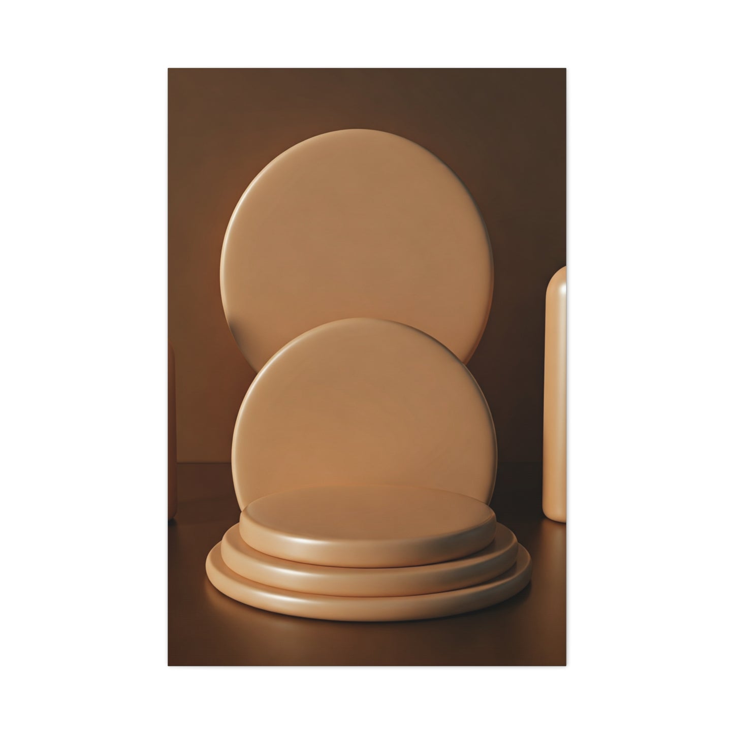 Sculptural Circular Podium Minimal Wall Art & Canvas Prints