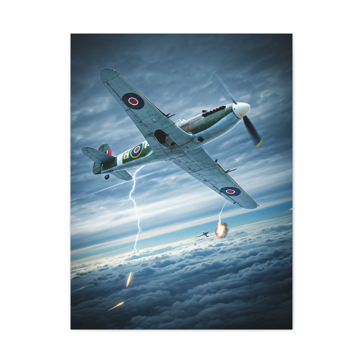 Lightning Strike Dogfight Fighter Wall Art & Canvas Prints