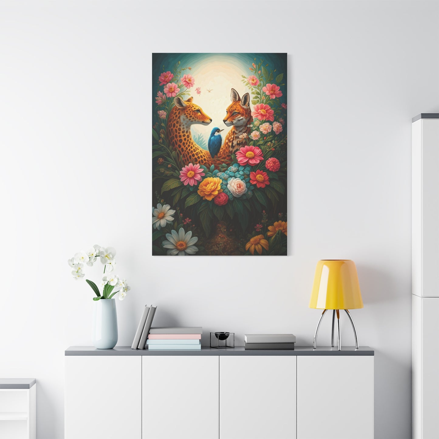 Floral Harmony Wildlife Portrait Wall Art & Canvas Prints