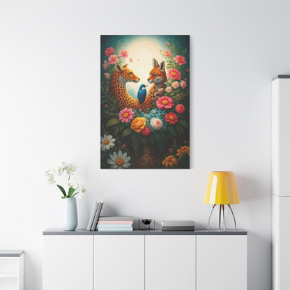 Floral Harmony Wildlife Portrait Wall Art & Canvas Prints