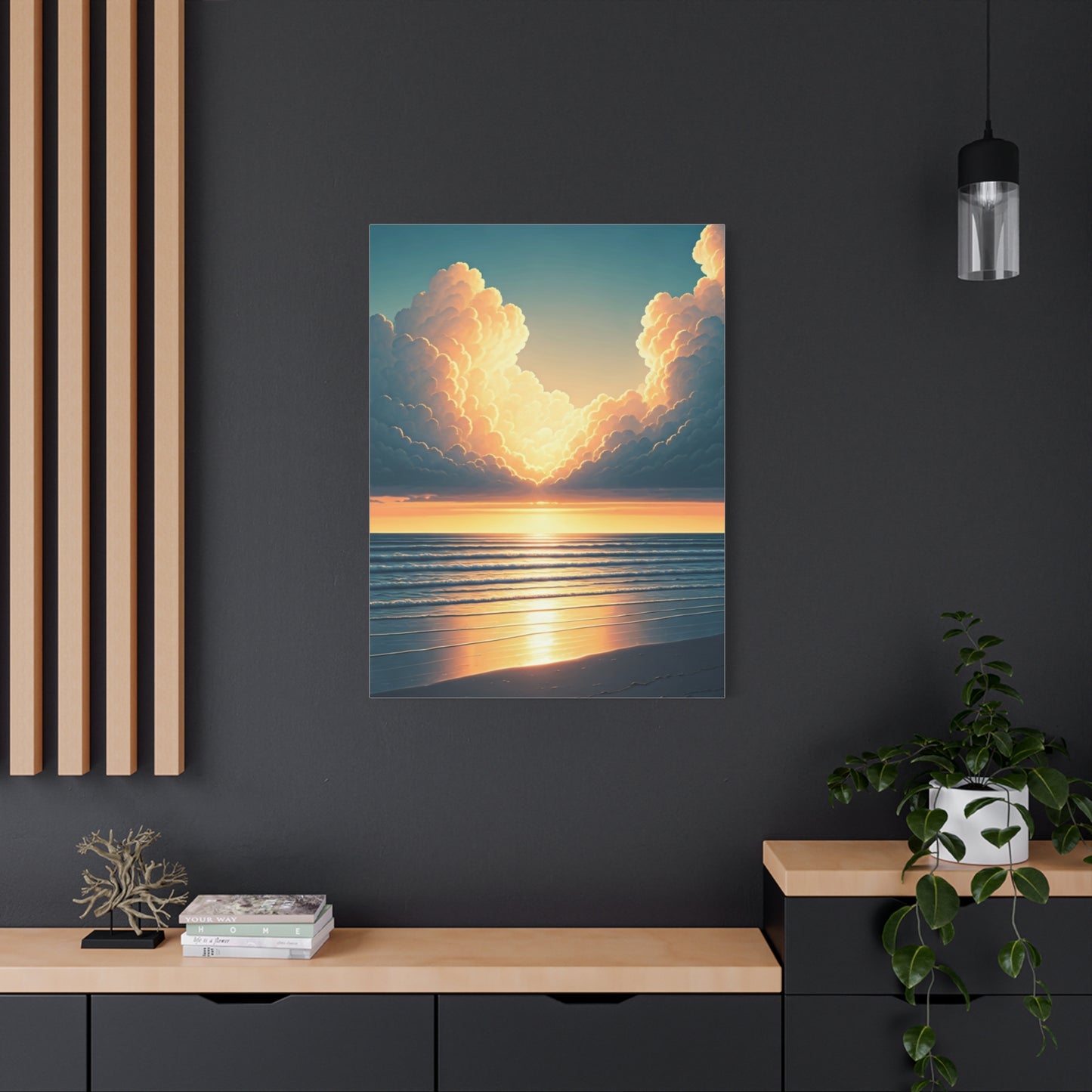 Golden Cloudburst Sunset Waves Wall Art & Canvas Prints