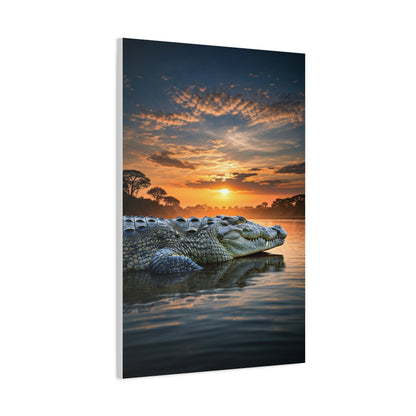 Crocodile Sunset Waterscape Wall Art & Canvas Prints