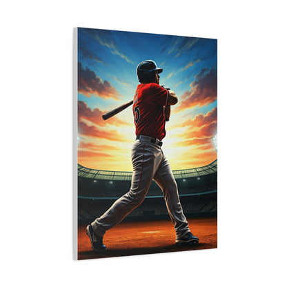 Batter Victory Sunset Stadium Swing Wall Art & Canvas Prints
