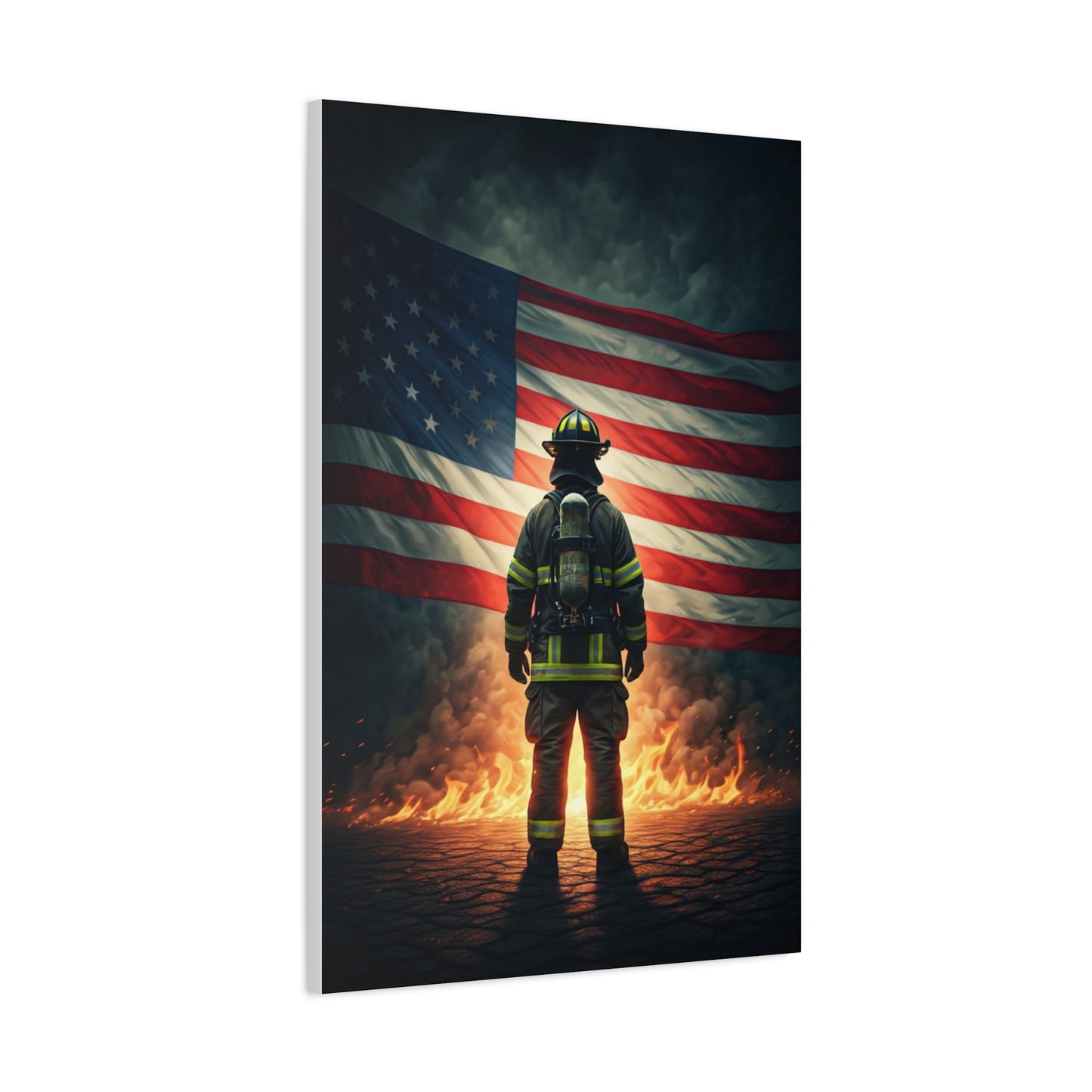 Firelit Patriot Soldier Legacy Wall Art & Canvas Prints