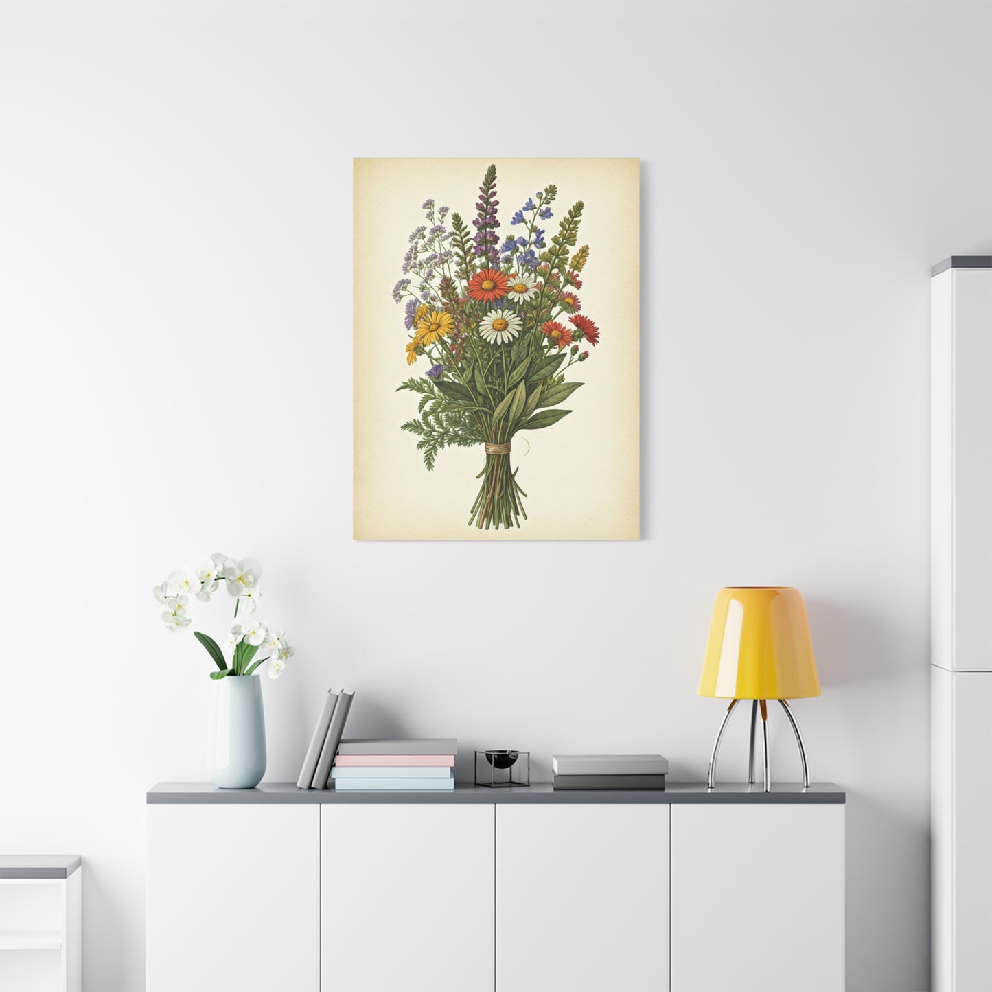 Wildflower Bouquet Illustration Wall Art & Canvas Prints