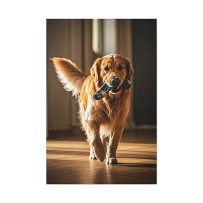 Golden Fetch Joy Wall Art & Canvas Print