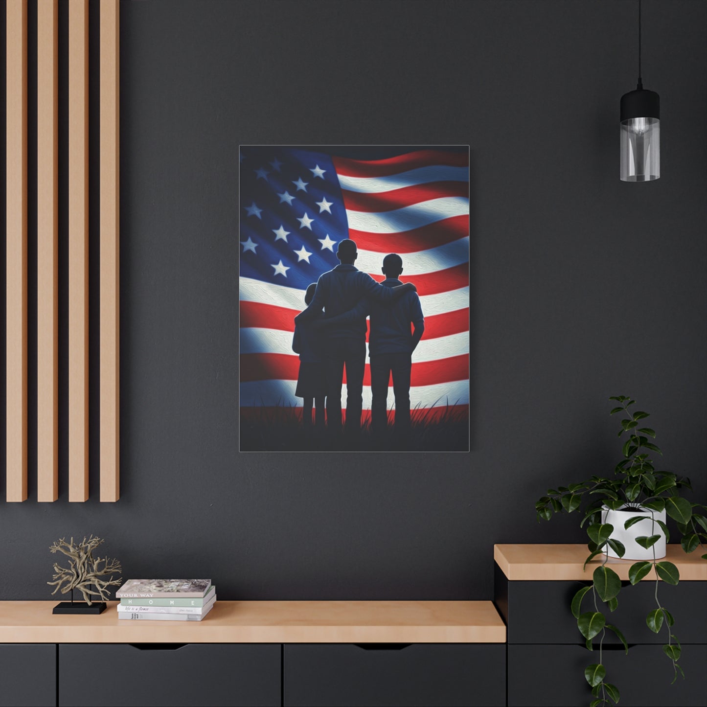American Flag Over Golden Fields Wall Art & Canvas Prints