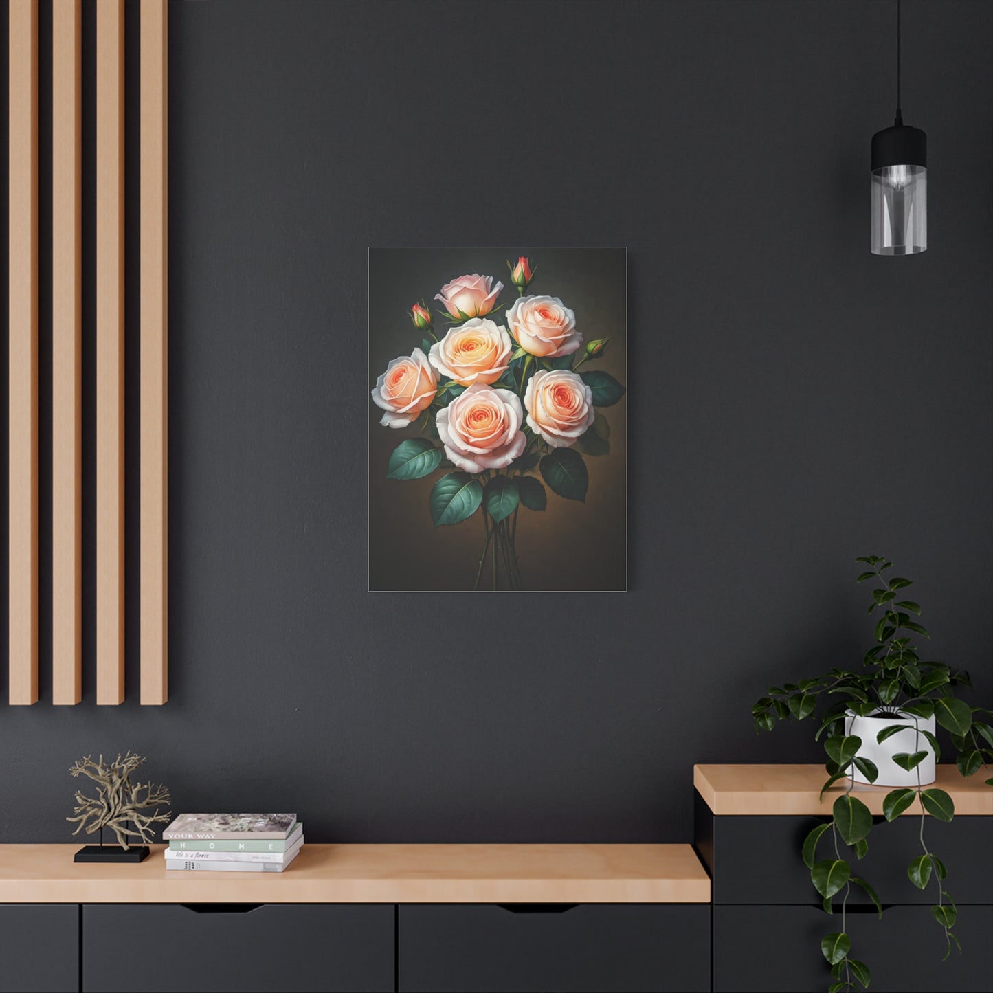 Peach Rose Harmony Floral Wall Art & Canvas Prints