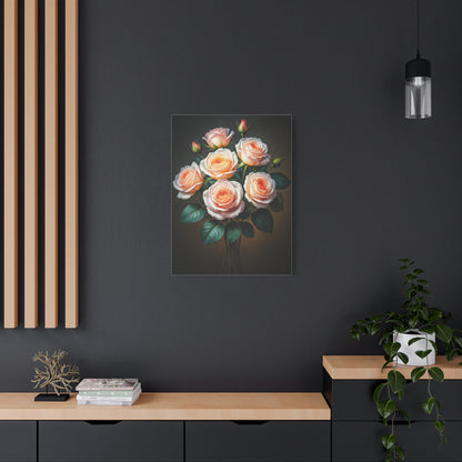 Peach Rose Harmony Floral Wall Art & Canvas Prints