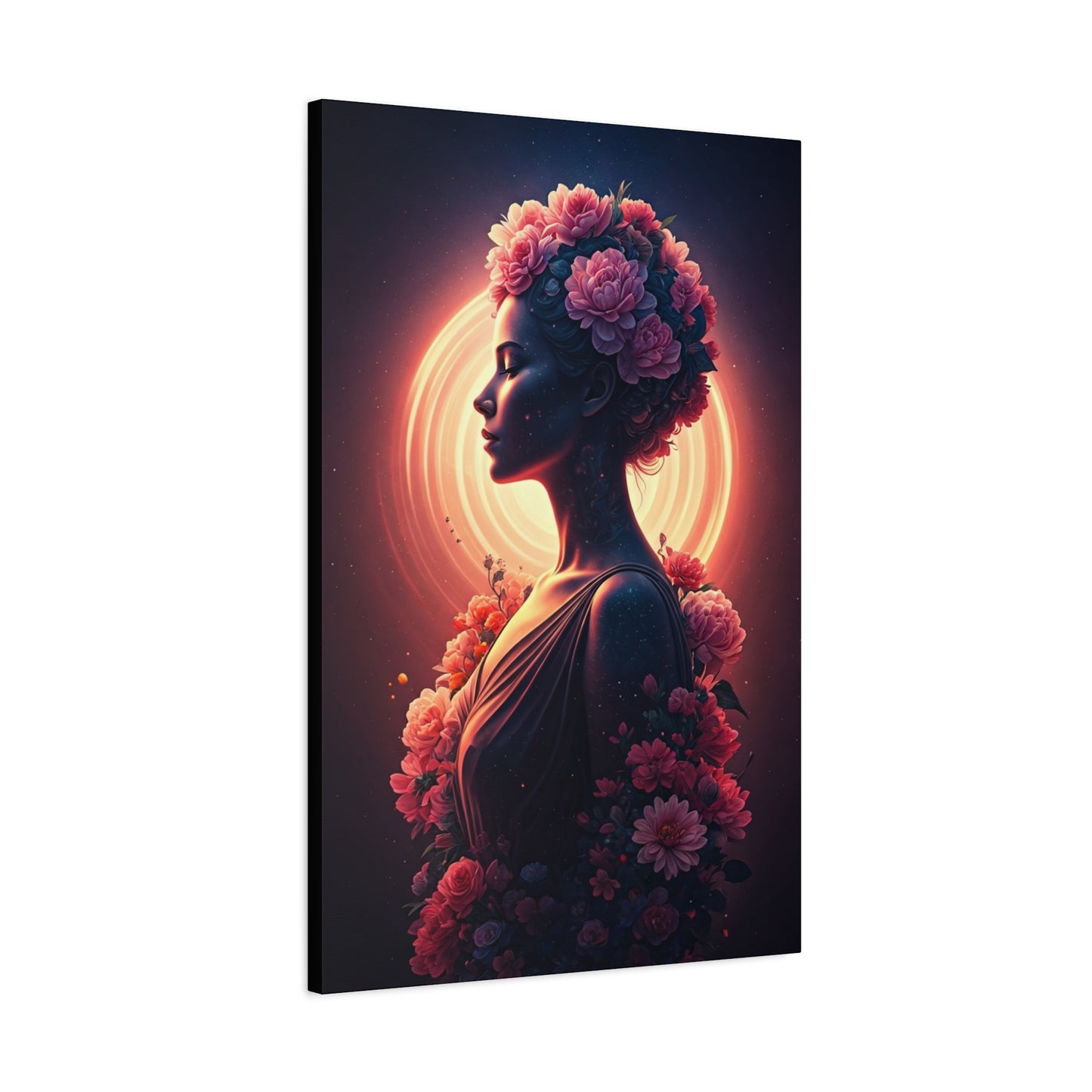 Floral Aura Woman Portrait Wall Art & Canvas Prints