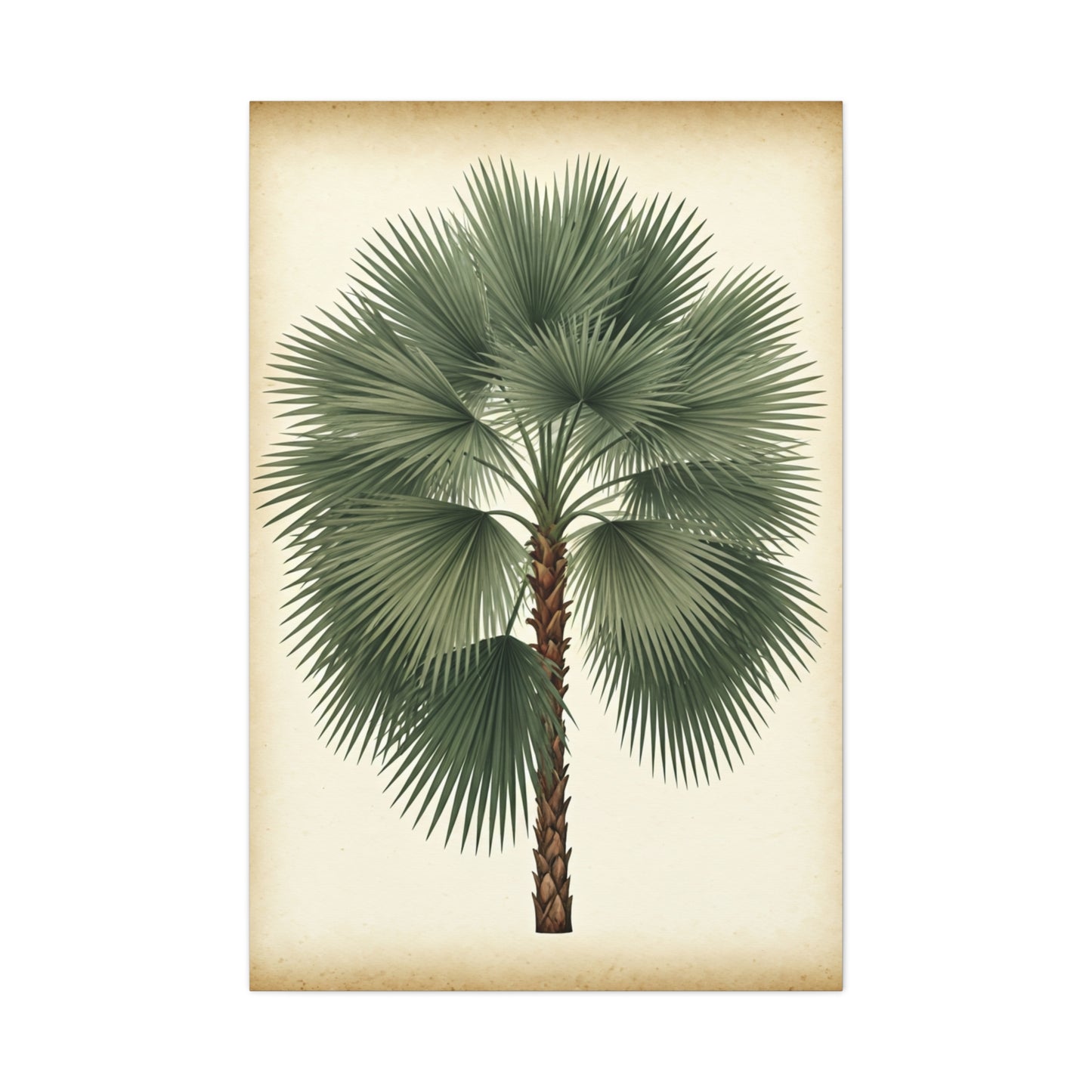 Fan Palm Leaf Tree Illustration Wall Art & Canvas Prints