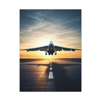 Golden Runway Takeoff Jet Wall Art & Canvas Prints
