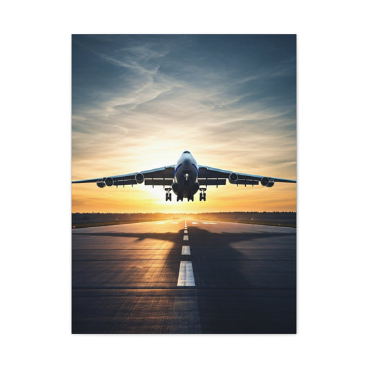 Golden Runway Takeoff Jet Wall Art & Canvas Prints