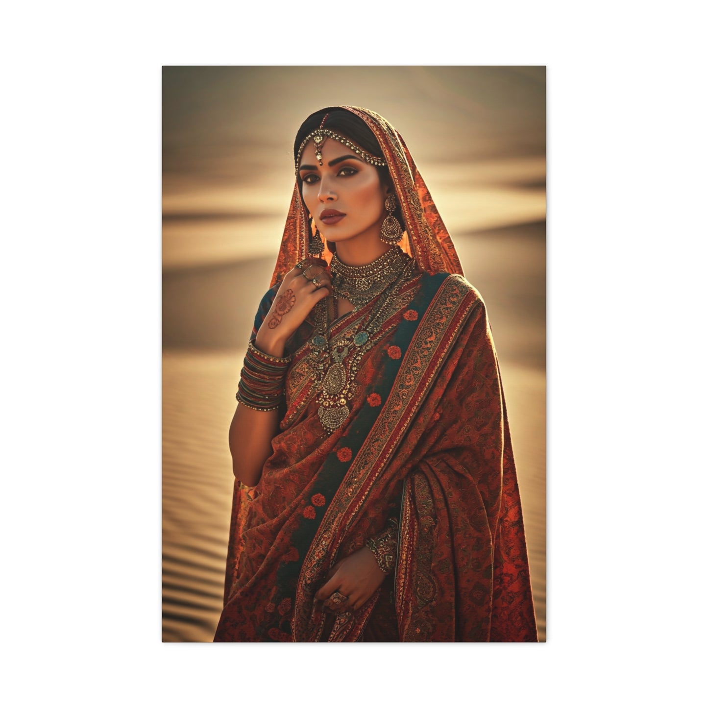 Ornate Desert Bride Bohemian Portrait Wall Art & Canvas Prints