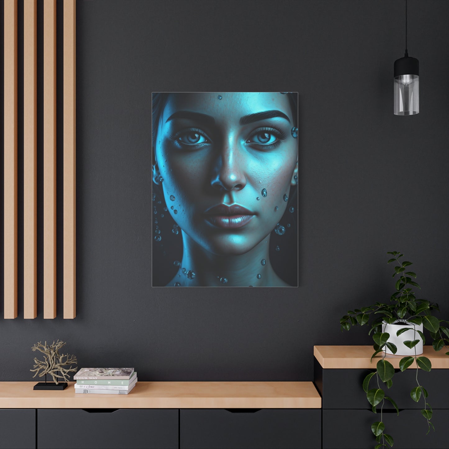 Ethereal Blue Gaze Portrait Wall Art & Canvas Prints