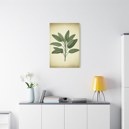 Sage Leaf Medicinal Illustration Wall Art & Canvas Prints