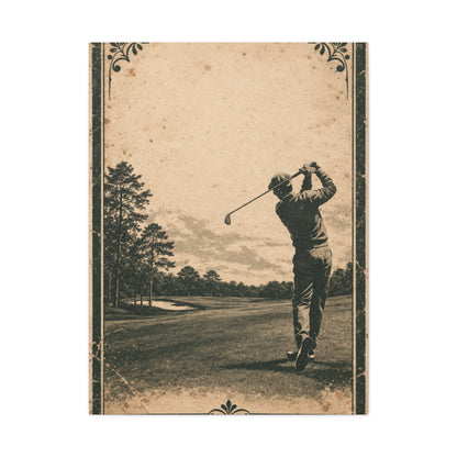 Vintage Tournament Poster Golfer Wall Art & Canvas Print