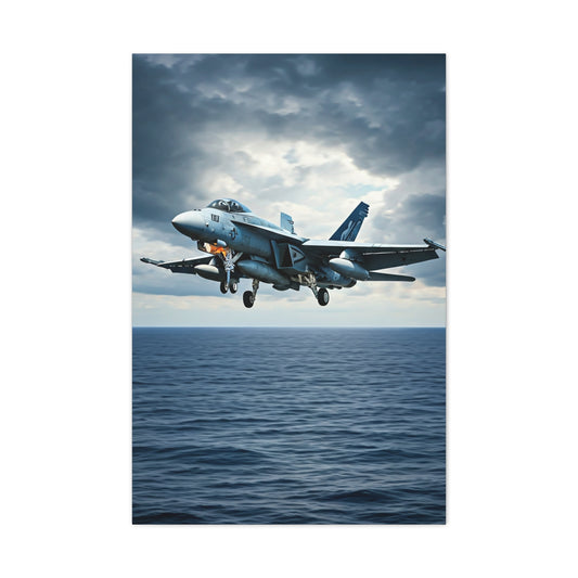 Fighter Jet Above Open Sea Wall Art & Canvas Prints