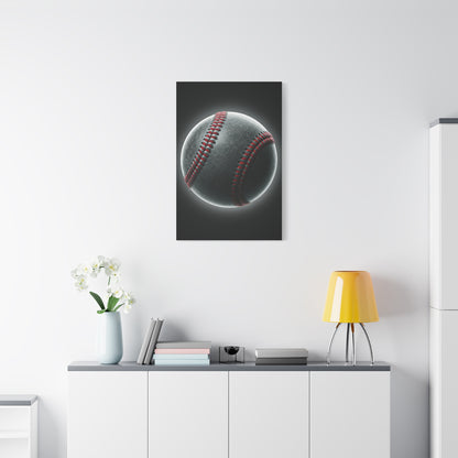 Glowing Baseball Stitch Close-Up Wall Art & Canvas Prints