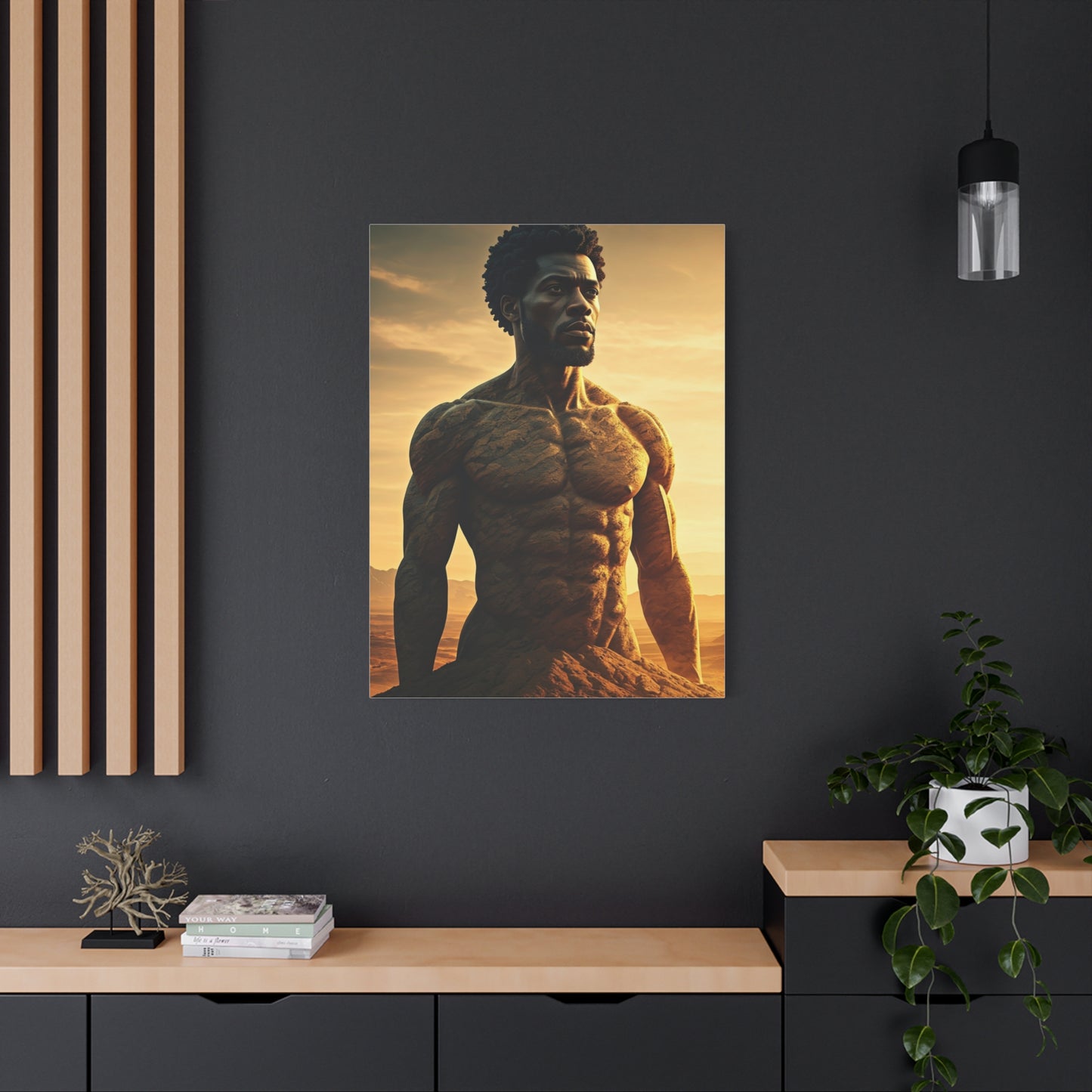 Golden Stone Warrior Portrait Wall Art & Canvas Prints