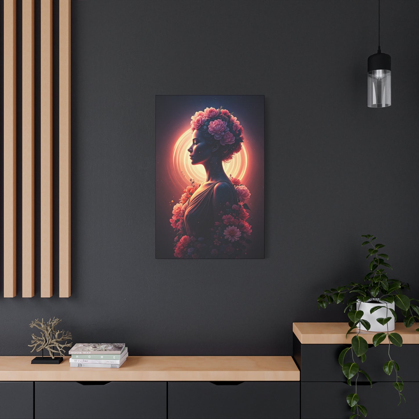 Floral Aura Woman Portrait Wall Art & Canvas Prints