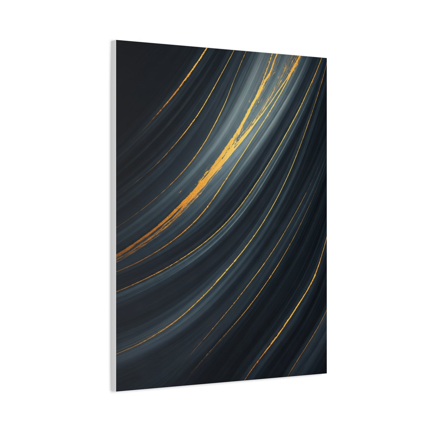 Flowing Gold Curve Abstract Wall Art & Canvas Prints