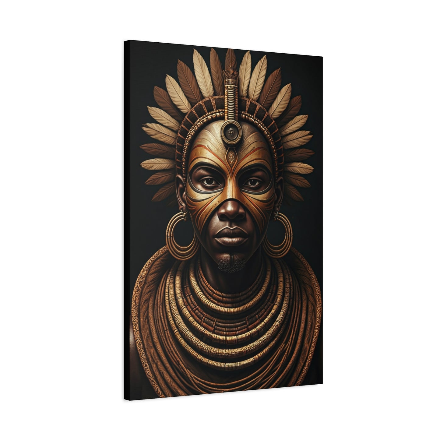 Golden Tribal Empress Portrait Wall Art & Canvas Prints