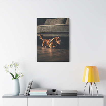 Playful Dash Dachshund Wall Art & Canvas Print