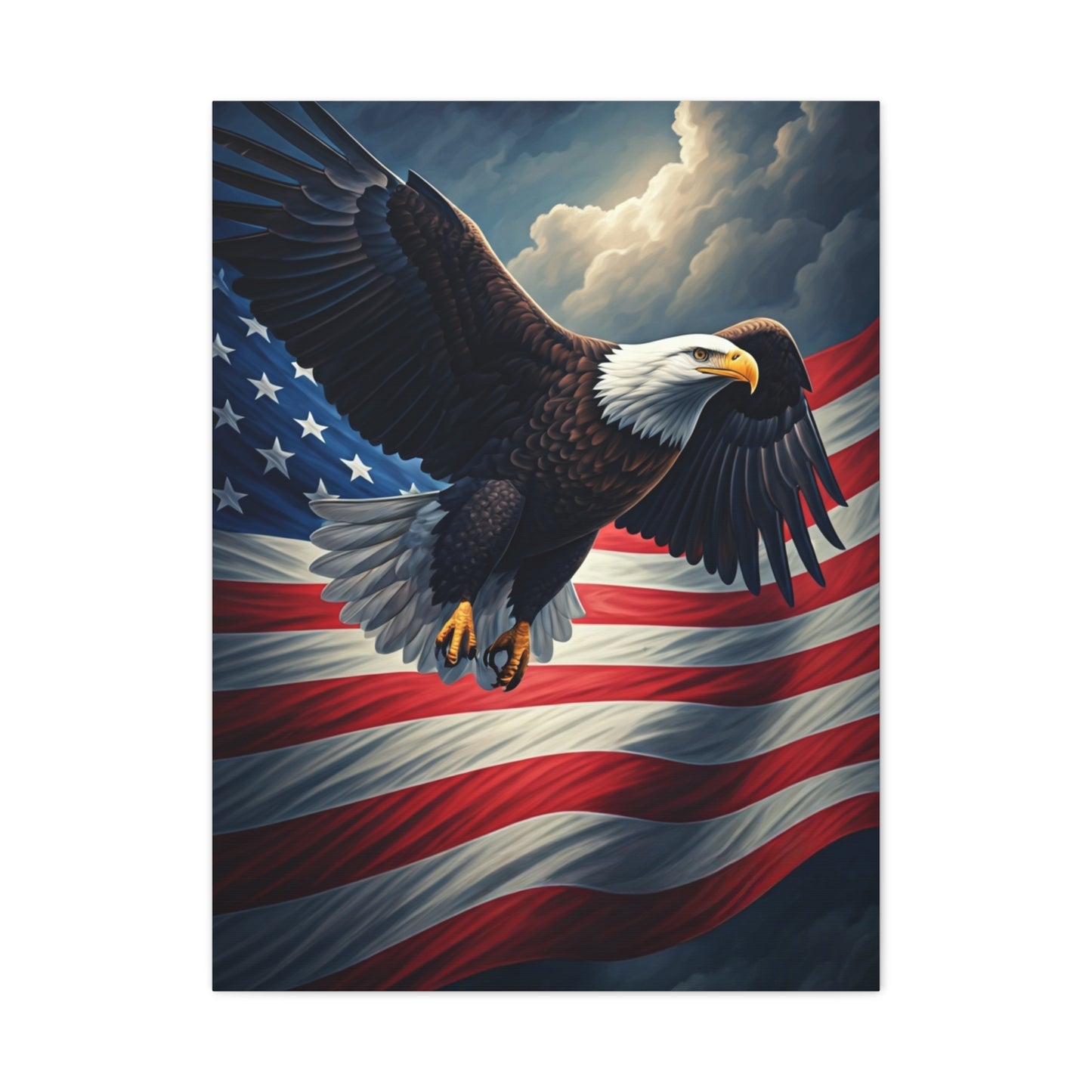 Eagle of Freedom Over the American Flag Wall Art & Canvas Prints