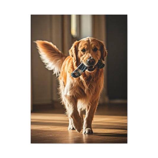 Golden Fetch Joy Wall Art & Canvas Print